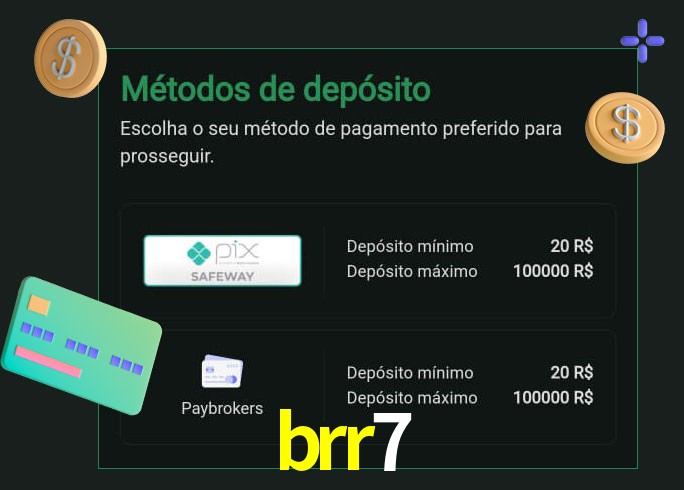 O cassino brr7 oferece uma grande variedade de métodos de pagamento